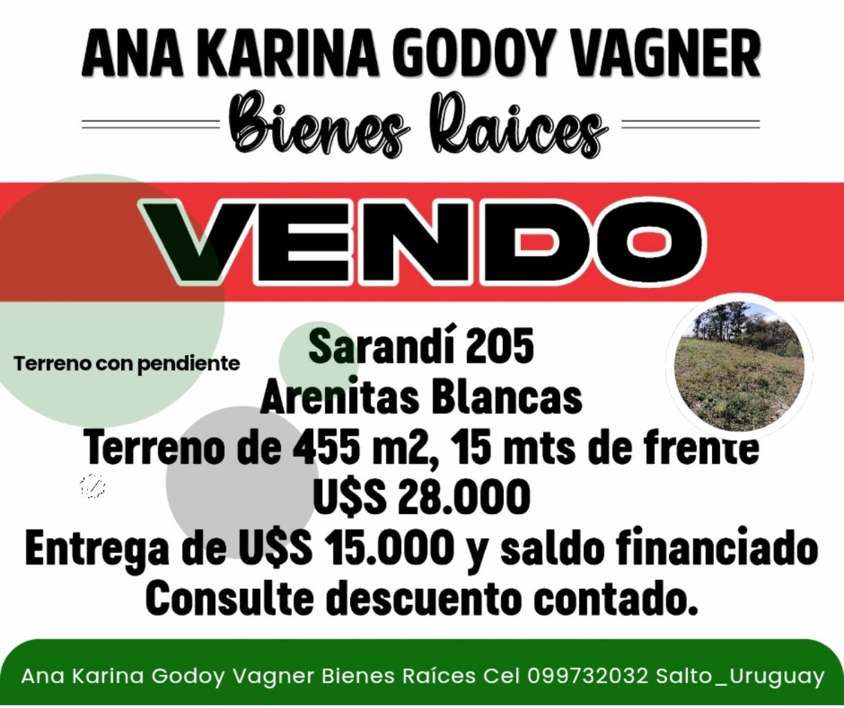 Vendo terreno en Arenitas Blancas
