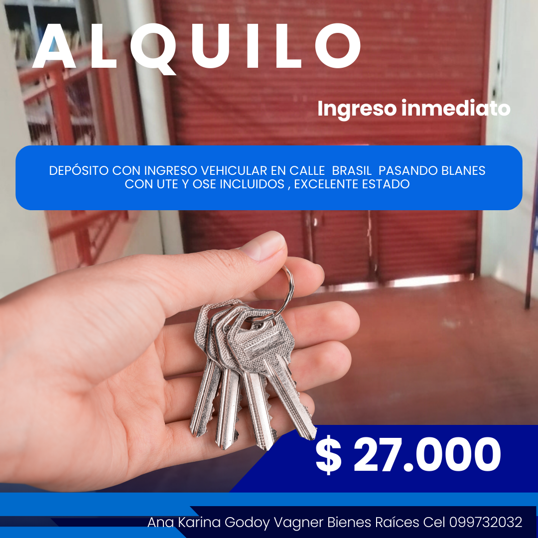 Alquilo amplio salón para depósito